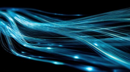 Abstract light waves convey a sense of movement and energy, ideal for backgrounds, digital art, and futuristic designs.