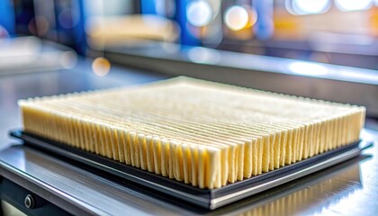 Rectangular air filter with pleats and rubber seal