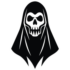 dark ghost skull silhouette vector illustration