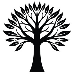 Fototapeta premium dark tree silhouette vector illustration