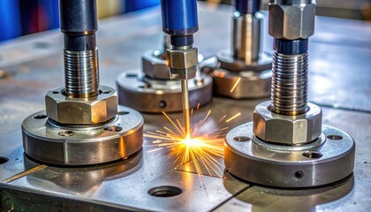 Robotic Arms Performing Metalworking Operation with Sparks