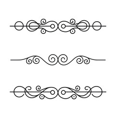 
filigree Elegant decorative flourishes and ornate borders ornamental dividers with scrollwork for design elements, Fancy Line curve lettering, header separator scroll
