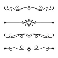 
filigree Elegant decorative flourishes and ornate borders ornamental dividers with scrollwork for design elements, Fancy Line curve lettering, header separator scroll
