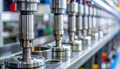 Row of Metal Machine Components