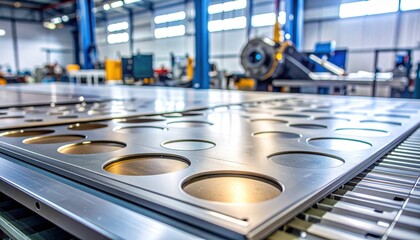 Sheet Metal with Circular Holes in Factory
