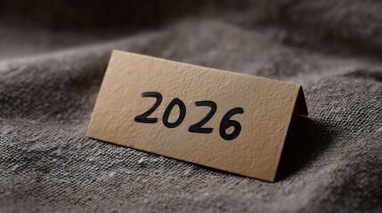 year 2026 written on cardboard 