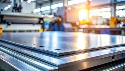 Stacked Metal Sheets in Factory