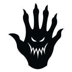 evil hand silhouette vector illustration