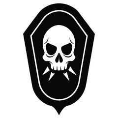 evil mirror skull silhouette vector illustration