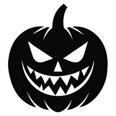 evil pumpkin jaw silhouette vector illustration
