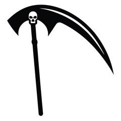 evil scythe silhouette vector illustration