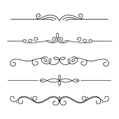 
filigree Elegant decorative flourishes and ornate borders ornamental dividers with scrollwork for design elements, Fancy Line curve lettering, header separator scroll
