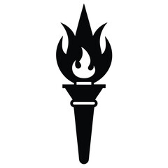 evil torch silhouette vector illustration