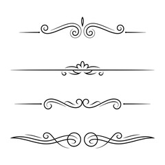 
filigree Elegant decorative flourishes and ornate borders ornamental dividers with scrollwork for design elements, Fancy Line curve lettering, header separator scroll
