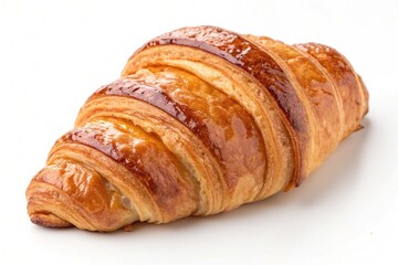 Butter croissant on white background