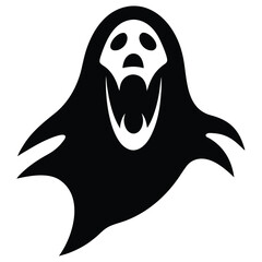 ghost scream silhouette vector illustration