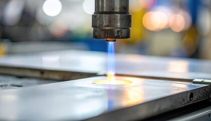 Welding Torch Igniting Metal Surface