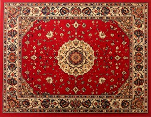 Red Persian Area Rug Design.