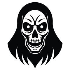 haunted skull face silhouette vector illustration