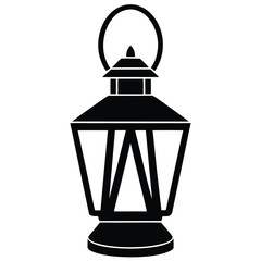 lantern light silhouette vector illustration