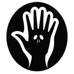 phantom hand silhouette vector illustration