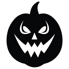 pumpkin ghost face silhouette vector illustration