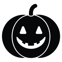 pumpkin smile face silhouette vector illustration