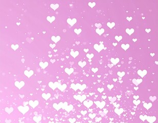 Heart bokeh on pink