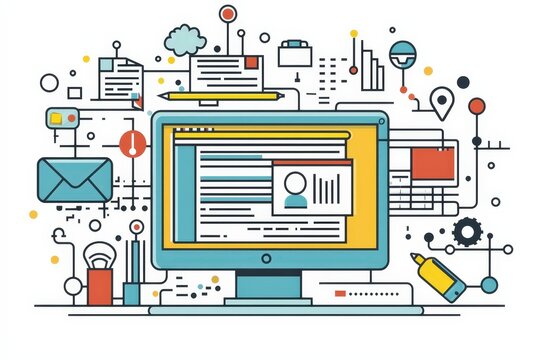 Diverse Collection of Line Style Web Icons for Education and User Profiles in Modern Digital Design