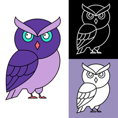 Minimalist Owl Vector Logo Modern Bird Icon for Branding