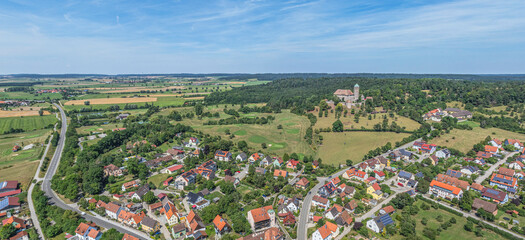 Panoramablick über die Region Obere Altmühl bei Colmberg in Mittelfranken