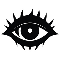 scary eye silhouette vector illustration