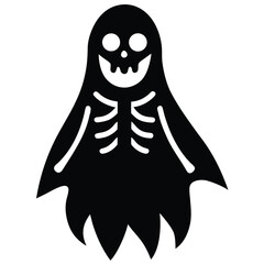 skeleton ghost silhouette vector illustration