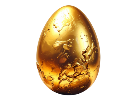golden egg on white background