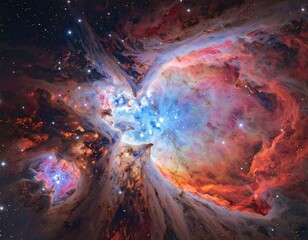 Cosmic explosion of swirling color and radiant starlight