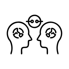 Coaching With Two Heads Sharing Knowledge Icon For Web And Graphic Design