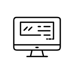 Computer Monitor Showing Webpage Template Interface Icon For Web And Graphic Design