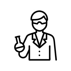 Doctor Scientist Conducting Laboratory Research Icon For Web And Graphic Design