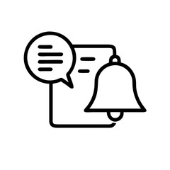 Letter With Notification Bell Alert Message Icon For Web And Graphic Design