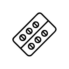 Medical Pills Blister Pack Pharmaceutical Drugs Icon For Web And Graphic Design