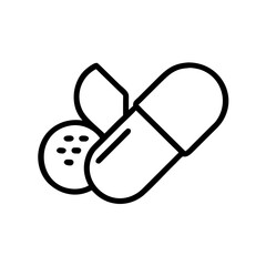 Medical Pill Capsule Drug Treatment Symbol Icon For Web And Graphic Design
