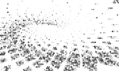 Halftone hexagon abstract background. Black and white vector pattern. EPS 10