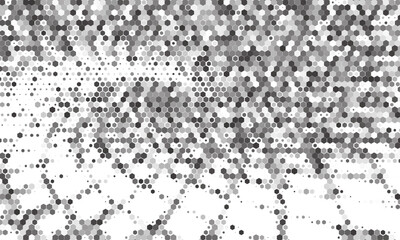 Halftone hexagon abstract background. Black and white vector pattern. EPS 10