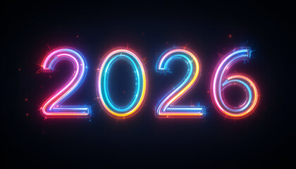 Neon Glow Blue-Red 2026 Typography