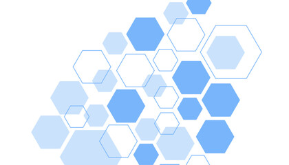 Abstract blue hexagon shape for frame illustration design