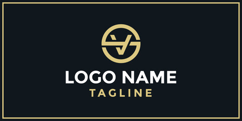 Unique logo design combining circle and SV or VS letter