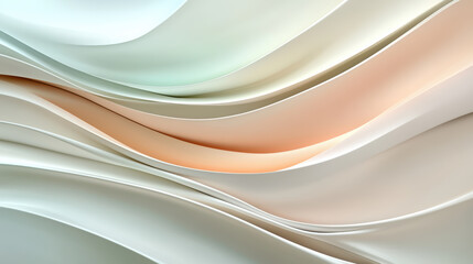 Fototapeta premium Soft abstract waves in pastel colors create serene and calming atmosphere