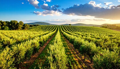 Naklejka premium Green Vineyard Landscape
