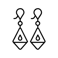 Stylish Earrings with Triangle Pendant Fashion Icon For Web And Graphic Design