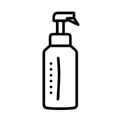 Tall Lotion Cosmetic Bottle with Pump Sprayer Icon For Web And Graphic Design